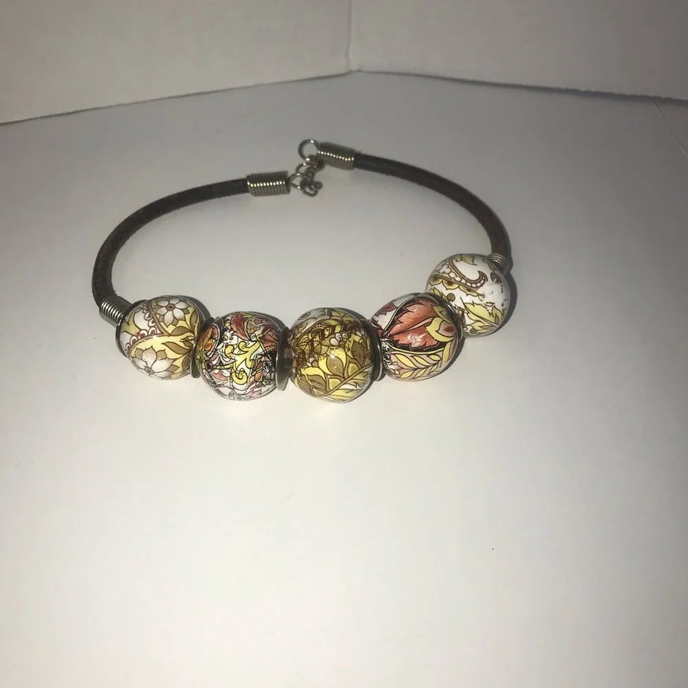Choker large Venetian hand made beads vintage seventies colors cool on your neck